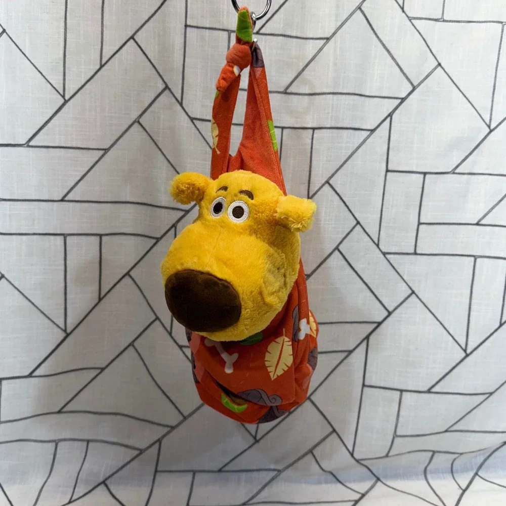 Disney Up Dug Plush Toy 10in Yellow Swaddle Wrap Squirrel Print Pixar Dog